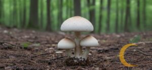 Imagem com diferentes fungos medicinais — reishi, lion’s mane, cordyceps e chaga — organizados juntos sobre fundo claro.